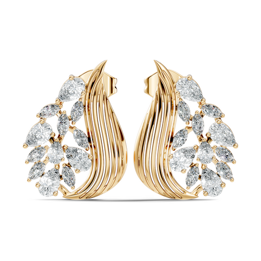 marquise & Pear Shape 2.05 Ct Lab grown & Natural Diamond 14k Solid White Gold Fantastic Classic Studs Earrings - HIGHCARAT DIAMONDS