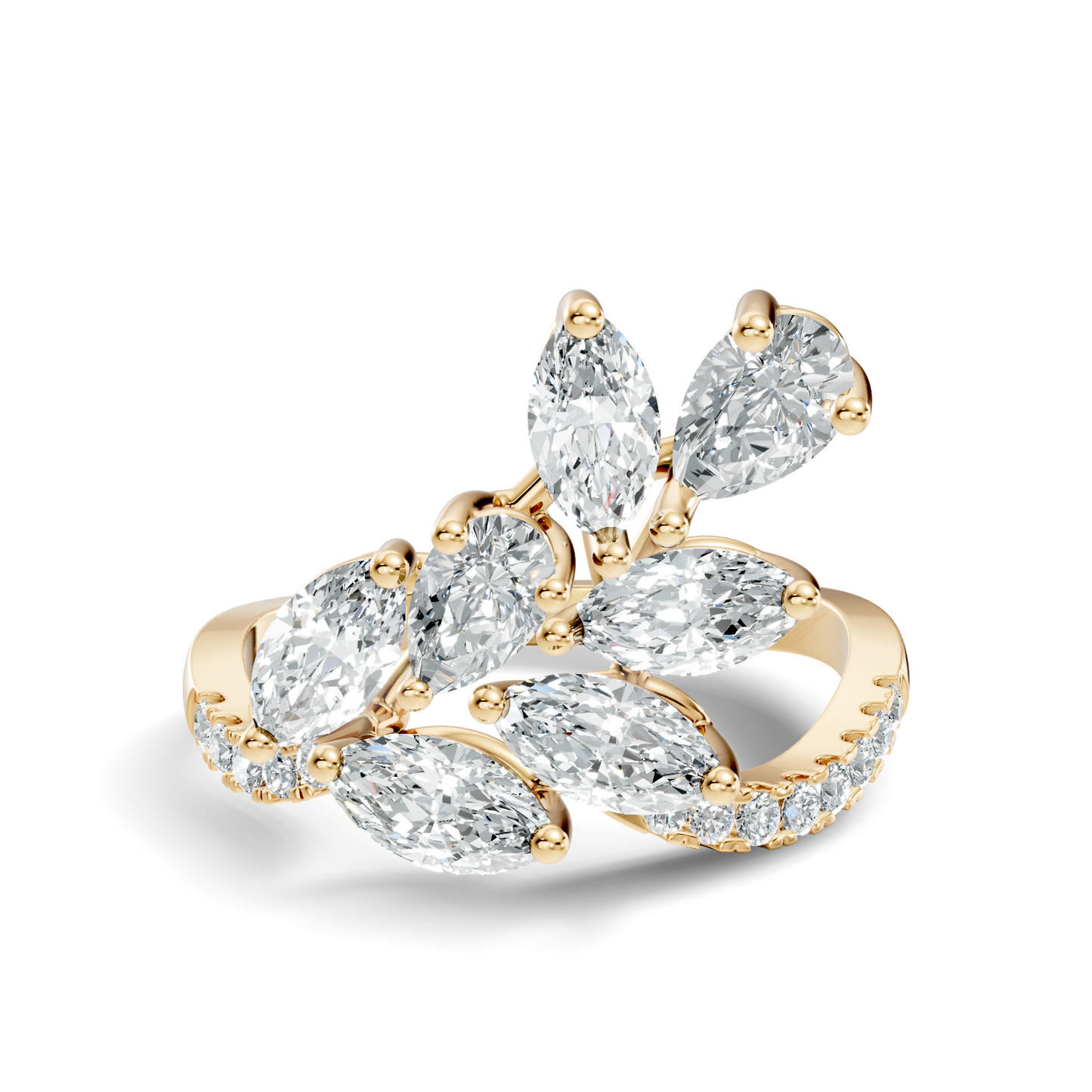 Pear, Marquise and Round Cut 1.88Ct Lab Grown Diamond Vintage Prong Set Dainty Wedding Wear Ring - HIGHCARAT DIAMONDS