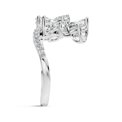 Pear, Marquise and Round Cut 1.88Ct Lab Grown Diamond Vintage Prong Set Dainty Wedding Wear Ring - HIGHCARAT DIAMONDS