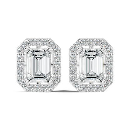 Elegant 1.12 Ct Emerald Lab-Grown Diamond Stud Earrings Colorless Sparkle For Her - HIGHCARAT DIAMONDS