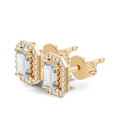 Elegant 1.12 Ct Emerald Lab-Grown Diamond Stud Earrings Colorless Sparkle For Her - HIGHCARAT DIAMONDS
