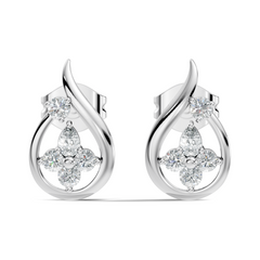 Minimalist Pear Or Round Cut Diamond Stud Earring Vintage  Affordable Stud Earring Gift For Women's In 18K Solid yellow Gold - HIGHCARAT DIAMONDS