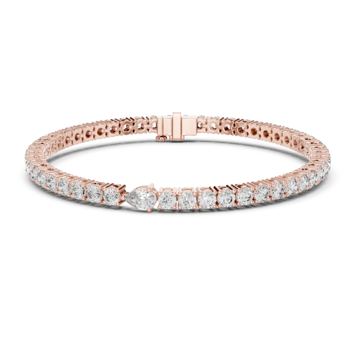 5.25Ct Pear and Round Cut Lab Grown Diamond Unique Delicate Cluster Statement Tennis Bracelet Gift For Her - HIGHCARAT DIAMONDS