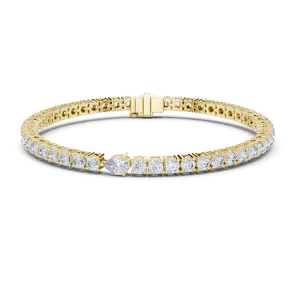 5.25Ct Pear and Round Cut Lab Grown Diamond Unique Delicate Cluster Statement Tennis Bracelet Gift For Her - HIGHCARAT DIAMONDS