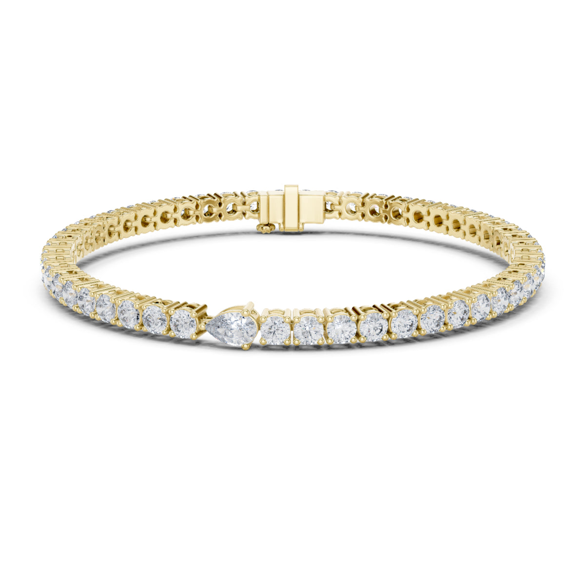 5.25Ct Pear and Round Cut Lab Grown Diamond Unique Delicate Cluster Statement Tennis Bracelet Gift For Her - HIGHCARAT DIAMONDS