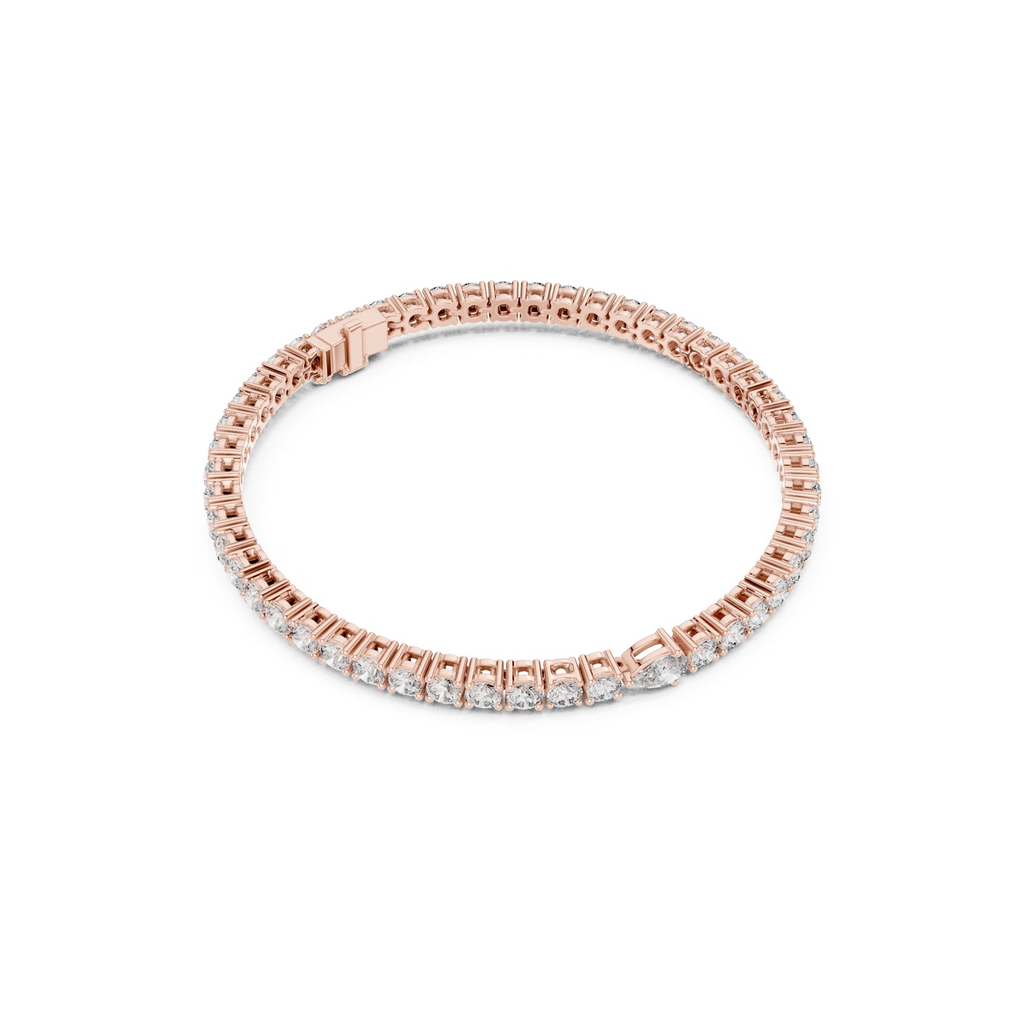 5.25Ct Pear and Round Cut Lab Grown Diamond Unique Delicate Cluster Statement Tennis Bracelet Gift For Her - HIGHCARAT DIAMONDS