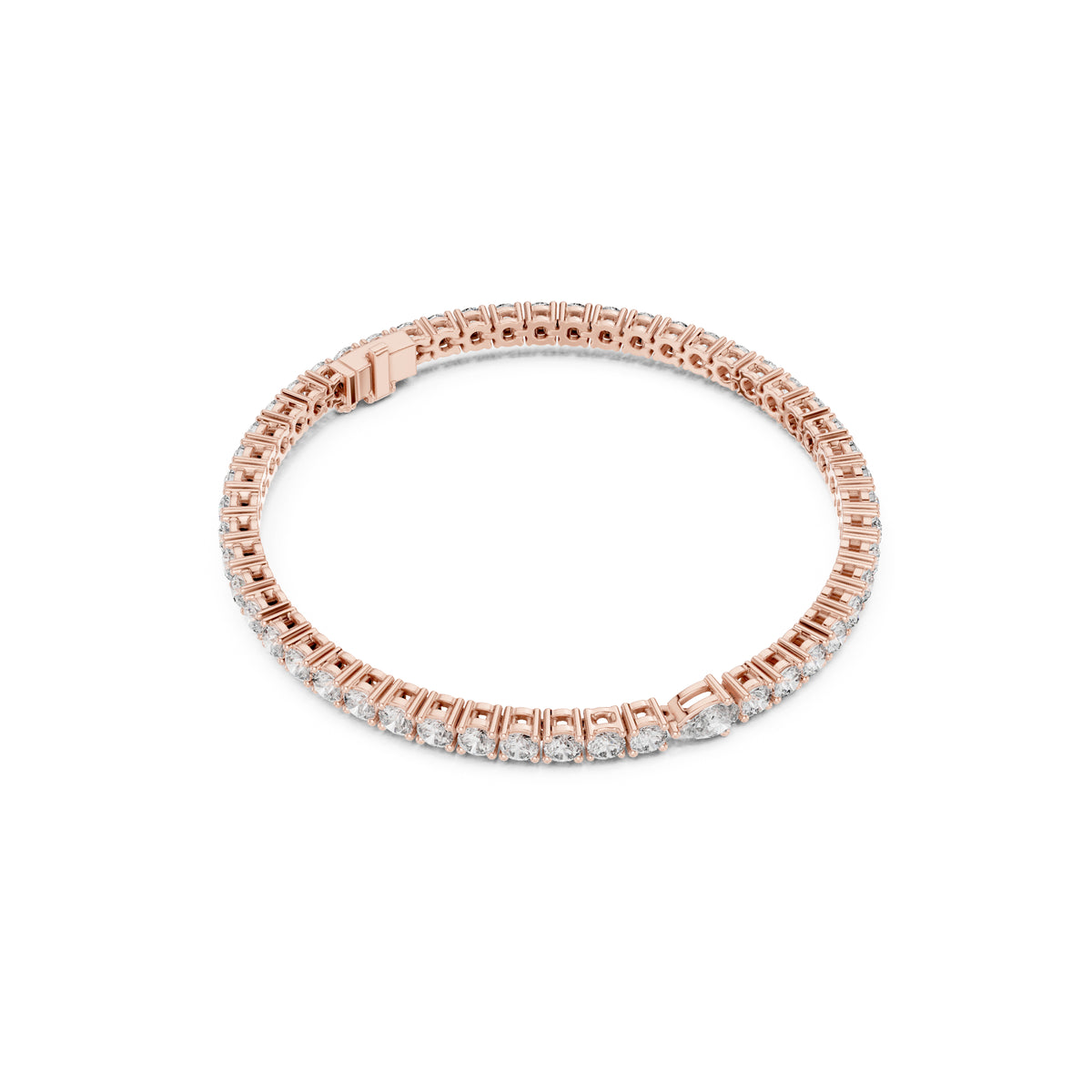 5.25Ct Pear and Round Cut Lab Grown Diamond Unique Delicate Cluster Statement Tennis Bracelet Gift For Her - HIGHCARAT DIAMONDS