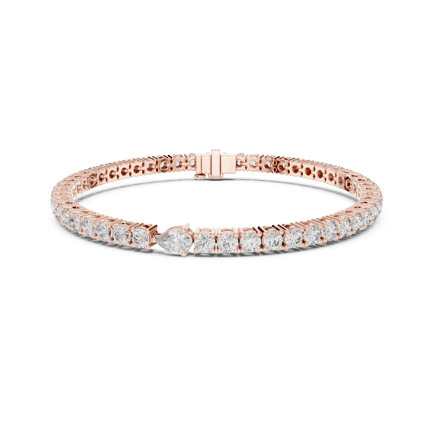 5.25Ct Pear and Round Cut Lab Grown Diamond Unique Delicate Cluster Statement Tennis Bracelet Gift For Her - HIGHCARAT DIAMONDS