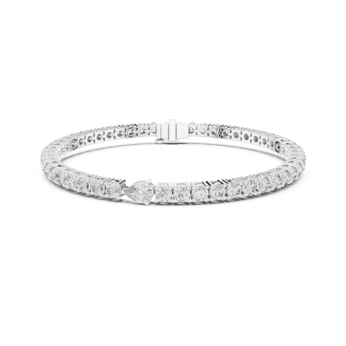 5.25Ct Pear and Round Cut Lab Grown Diamond Unique Delicate Cluster Statement Tennis Bracelet Gift For Her - HIGHCARAT DIAMONDS