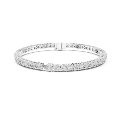 5.25Ct Pear and Round Cut Lab Grown Diamond Unique Delicate Cluster Statement Tennis Bracelet Gift For Her - HIGHCARAT DIAMONDS
