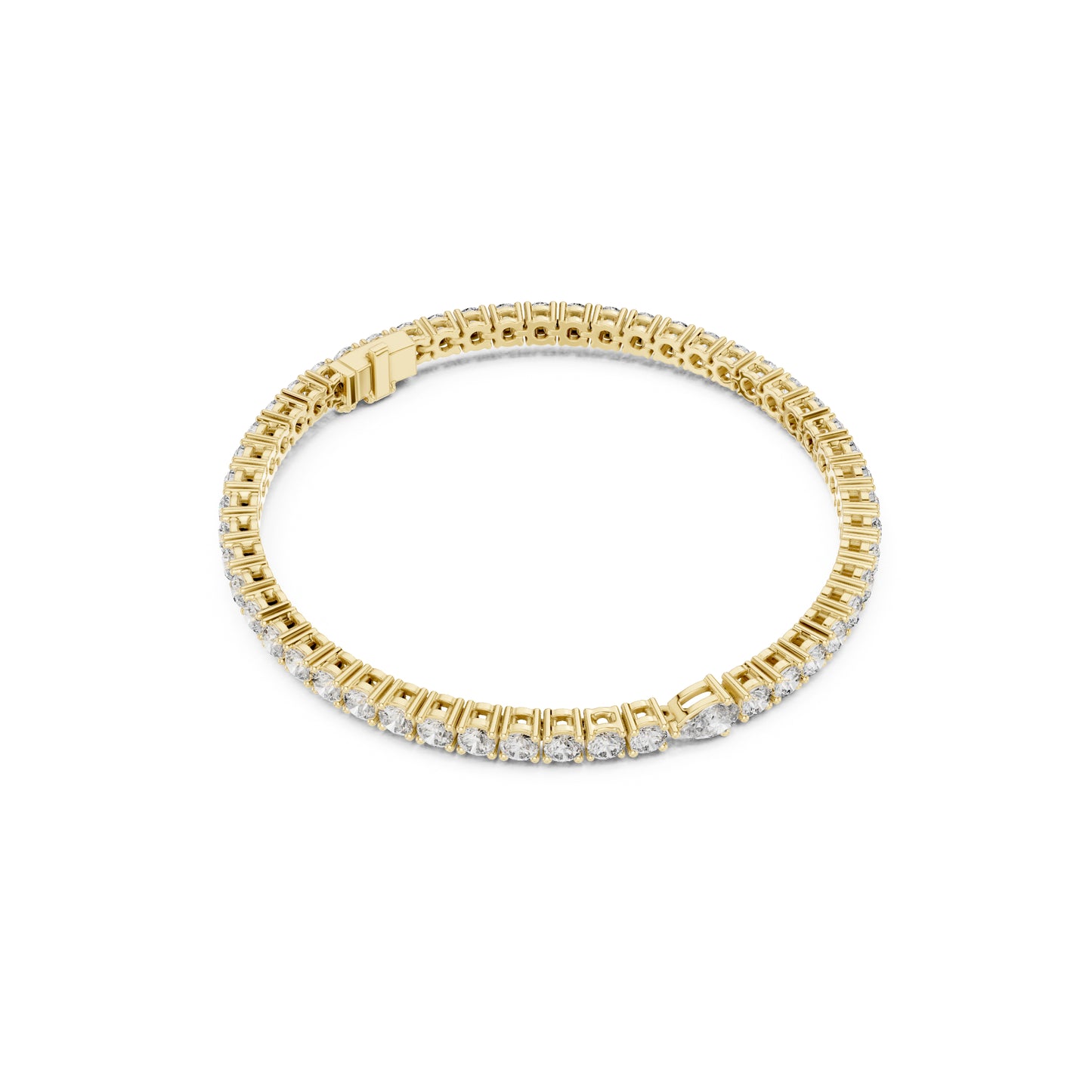 5.25Ct Pear and Round Cut Lab Grown Diamond Unique Delicate Cluster Statement Tennis Bracelet Gift For Her - HIGHCARAT DIAMONDS