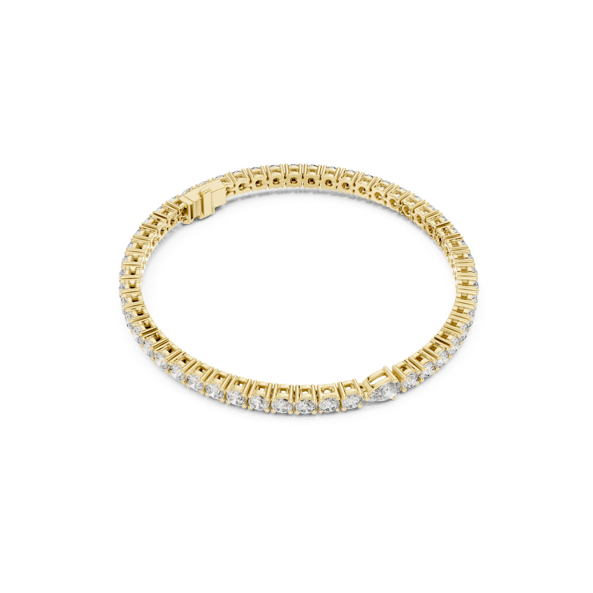 5.25Ct Pear and Round Cut Lab Grown Diamond Unique Delicate Cluster Statement Tennis Bracelet Gift For Her - HIGHCARAT DIAMONDS