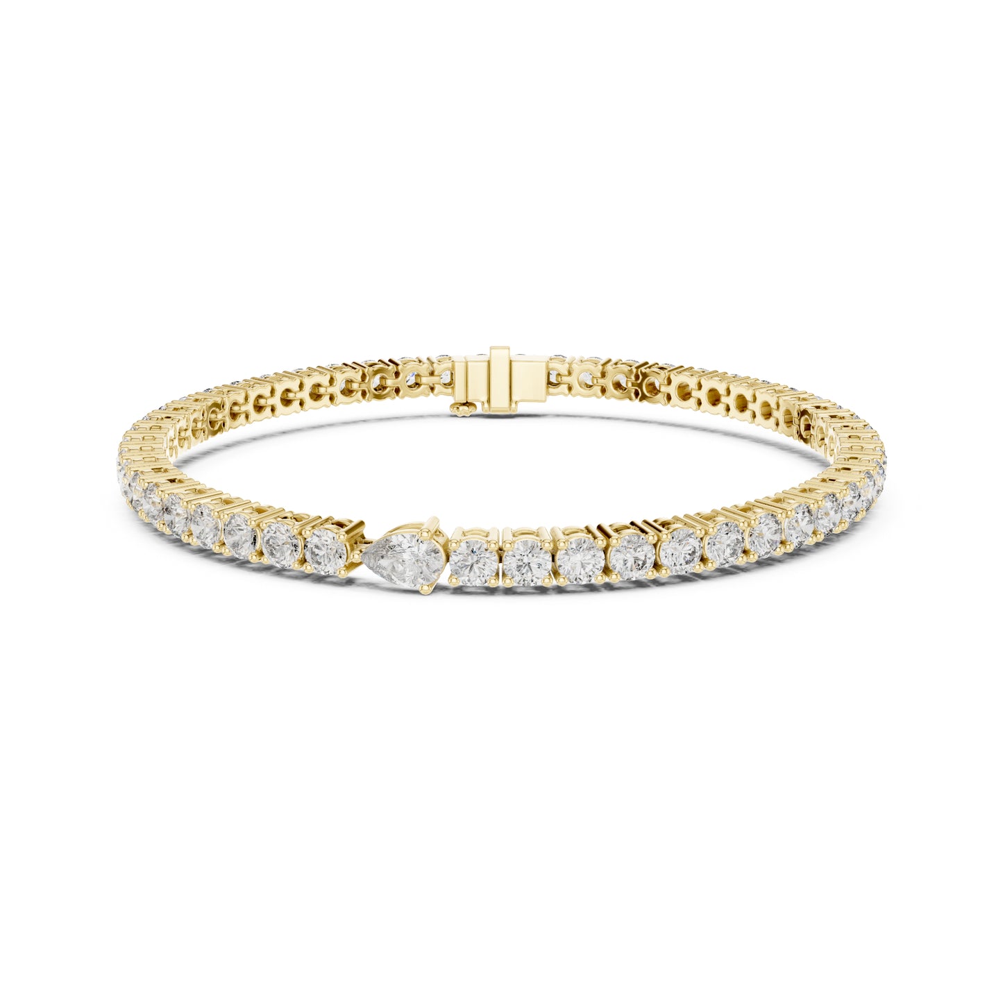 5.25Ct Pear and Round Cut Lab Grown Diamond Unique Delicate Cluster Statement Tennis Bracelet Gift For Her - HIGHCARAT DIAMONDS