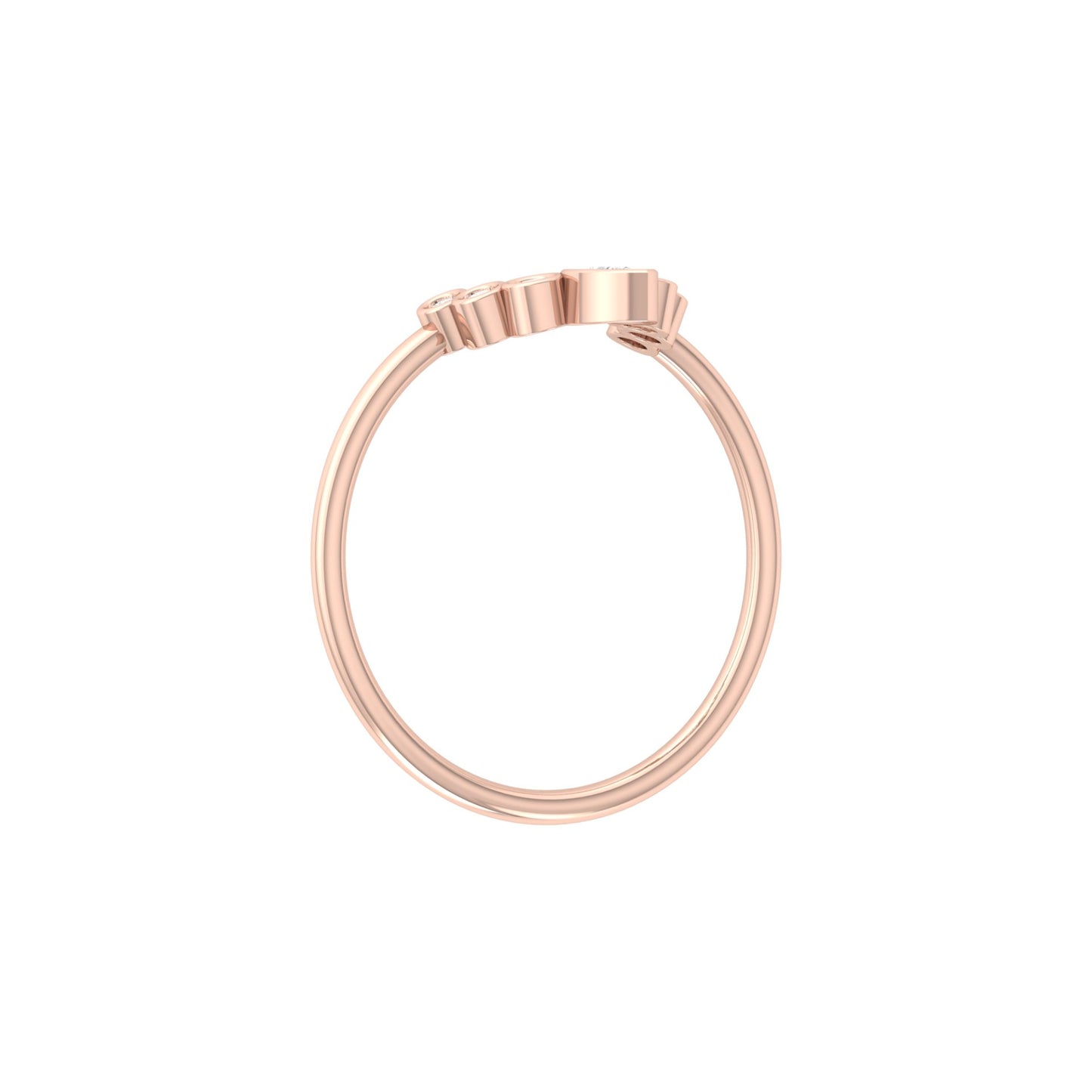 Pear and Round Diamond Cluster Bezel Set Band Ring In 14K gold Modern Design Perfect for Women's - HIGHCARAT DIAMONDS