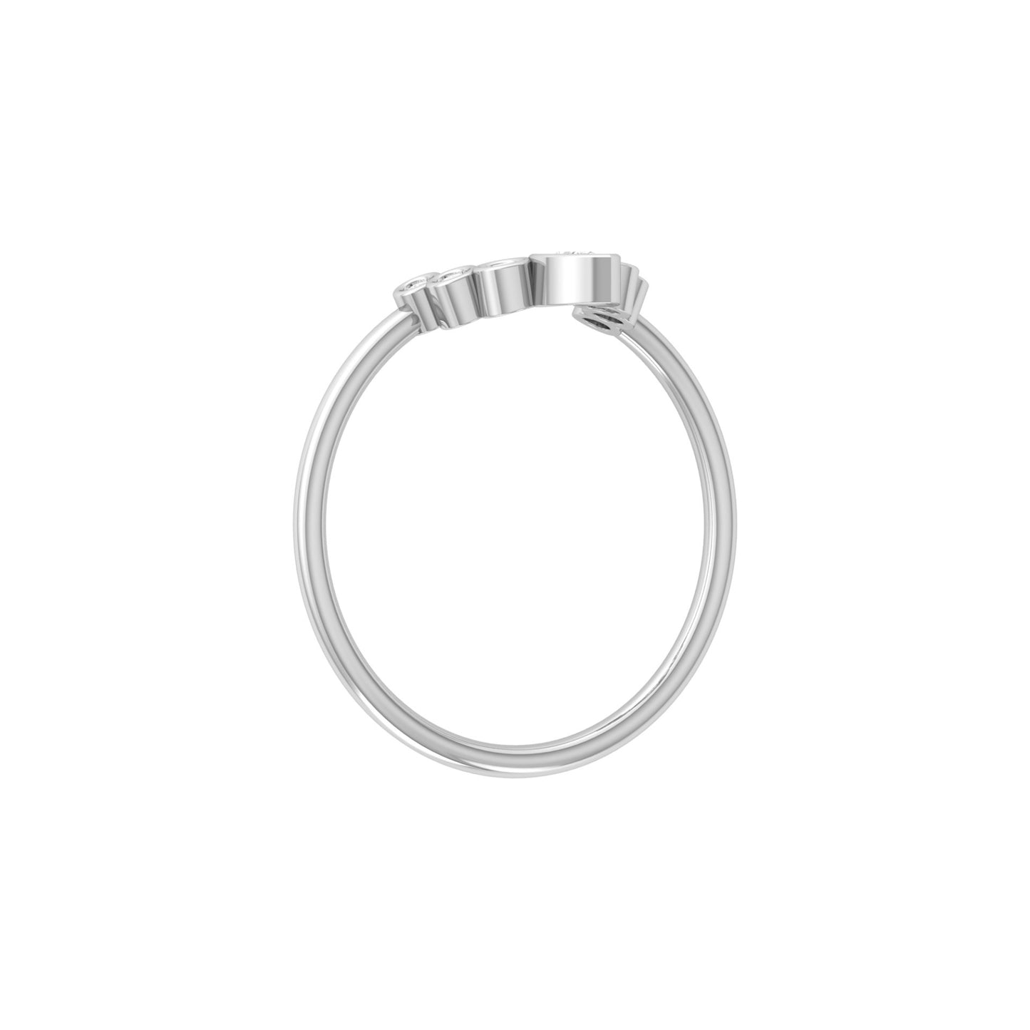 Pear and Round Diamond Cluster Bezel Set Band Ring In 14K gold Modern Design Perfect for Women's - HIGHCARAT DIAMONDS