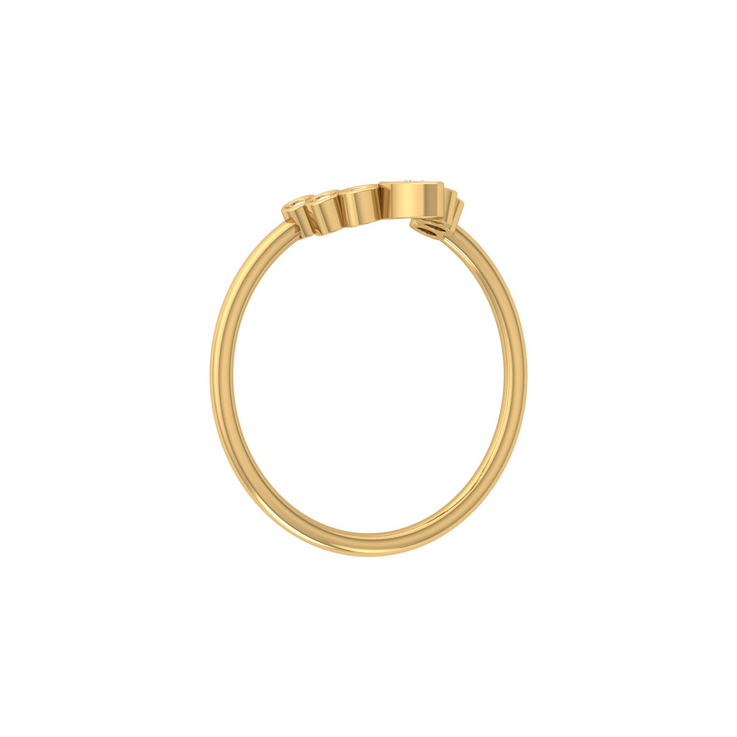 Pear and Round Diamond Cluster Bezel Set Band Ring In 14K gold Modern Design Perfect for Women's - HIGHCARAT DIAMONDS