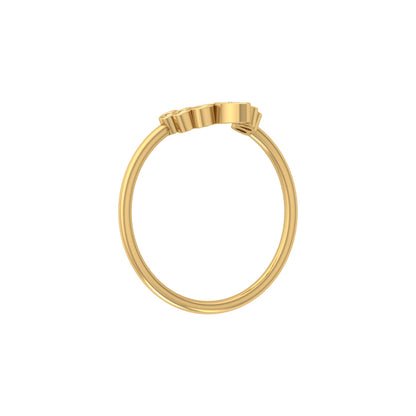 Pear and Round Diamond Cluster Bezel Set Band Ring In 14K gold Modern Design Perfect for Women's - HIGHCARAT DIAMONDS