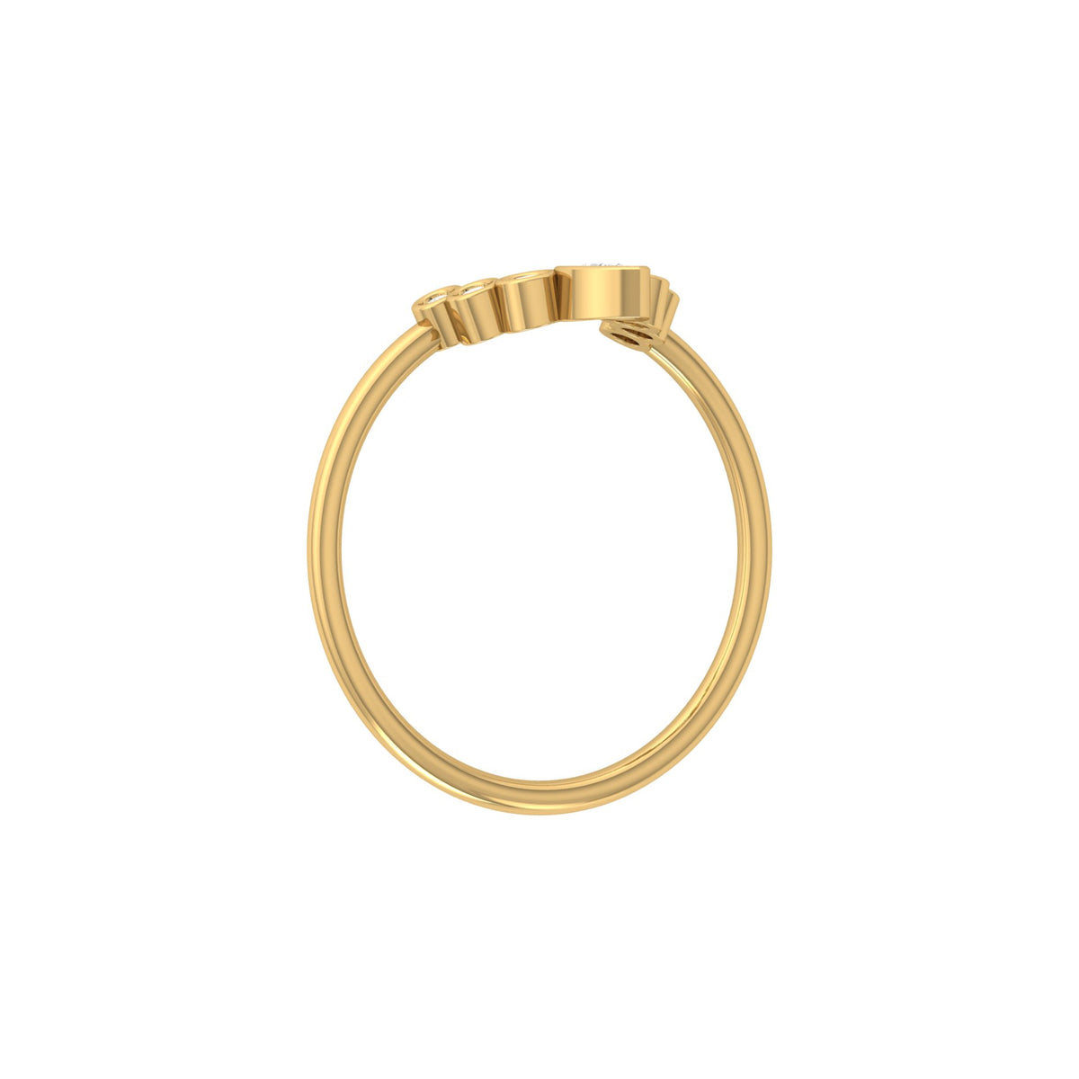 Pear and Round Diamond Cluster Bezel Set Band Ring In 14K gold Modern Design Perfect for Women's - HIGHCARAT DIAMONDS