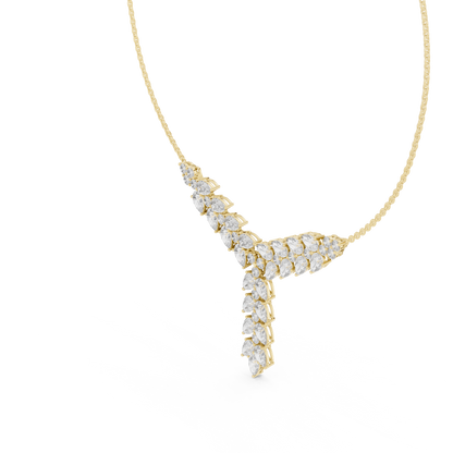 14.70 Ct 10k Solid White Gold Pear & Round Natural Diamond Graduation Necklace Fantastic Gift For her - HIGHCARAT DIAMONDS