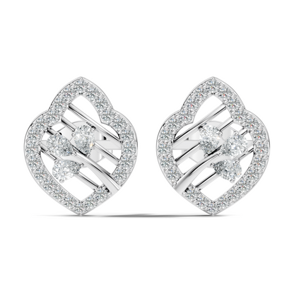 Elegant Pear Lab-Grown Diamond Stud Earrings Colorless Round Diamonds For Her - HIGHCARAT DIAMONDS