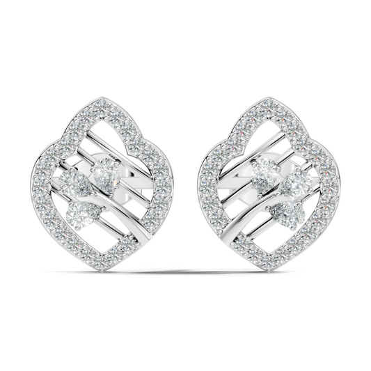 Elegant Pear Lab-Grown Diamond Stud Earrings Colorless Round Diamonds For Her - HIGHCARAT DIAMONDS