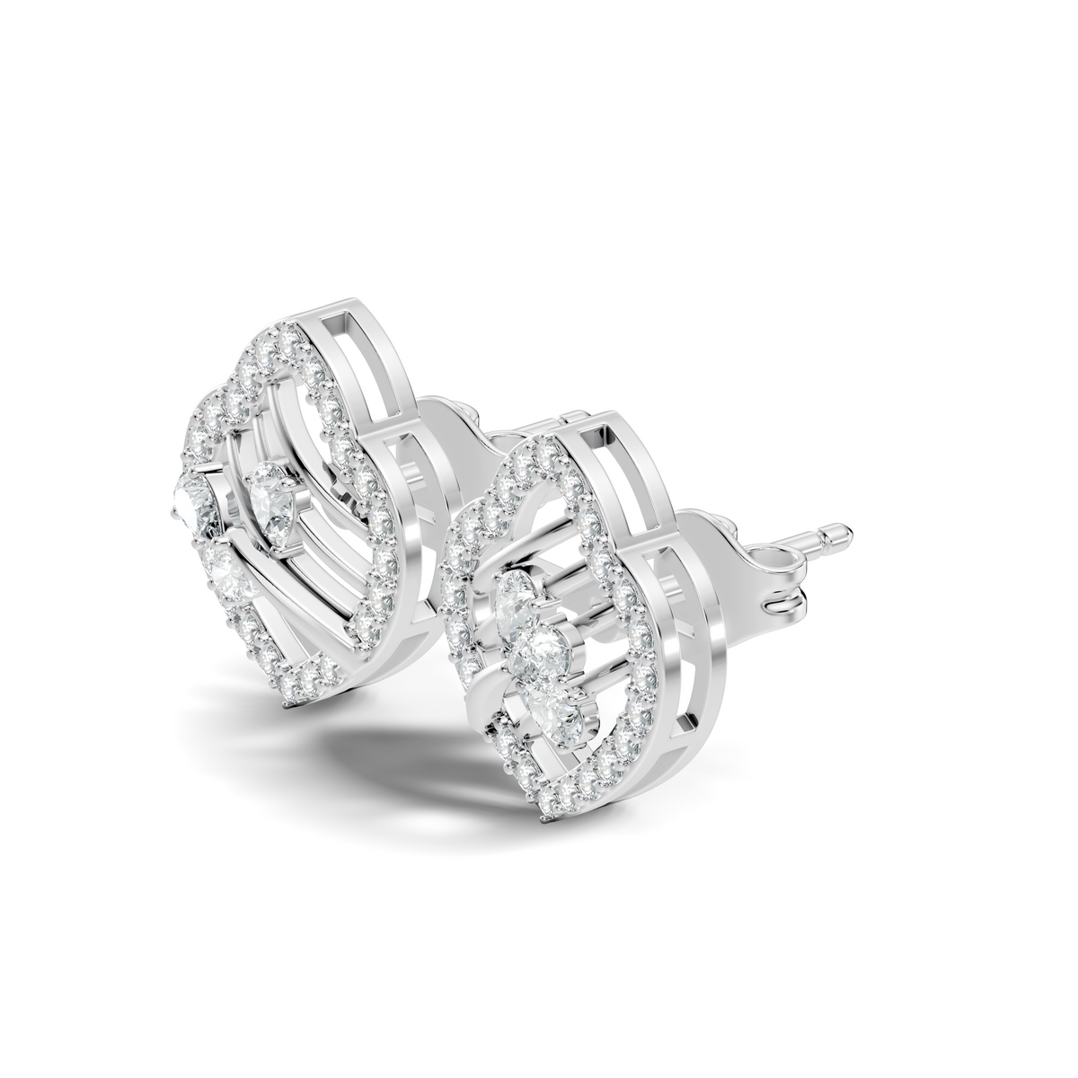 Elegant Pear Lab-Grown Diamond Stud Earrings Colorless Round Diamonds For Her - HIGHCARAT DIAMONDS