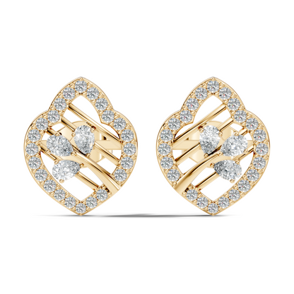 Elegant Pear Lab-Grown Diamond Stud Earrings Colorless Round Diamonds For Her - HIGHCARAT DIAMONDS
