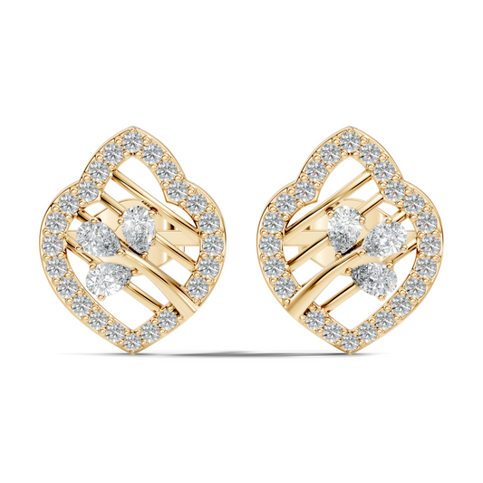 Elegant Pear Lab-Grown Diamond Stud Earrings Colorless Round Diamonds For Her - HIGHCARAT DIAMONDS
