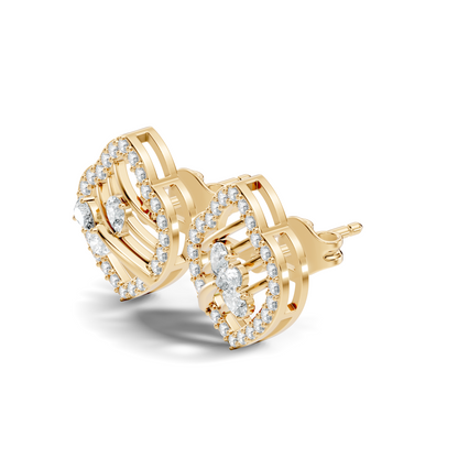 Elegant Pear Lab-Grown Diamond Stud Earrings Colorless Round Diamonds For Her - HIGHCARAT DIAMONDS