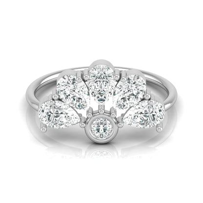 Pear and Round Shaped Diamond Cluster Ring in 14KT Gold Lab-Grown Timeless Style - HIGHCARAT DIAMONDS