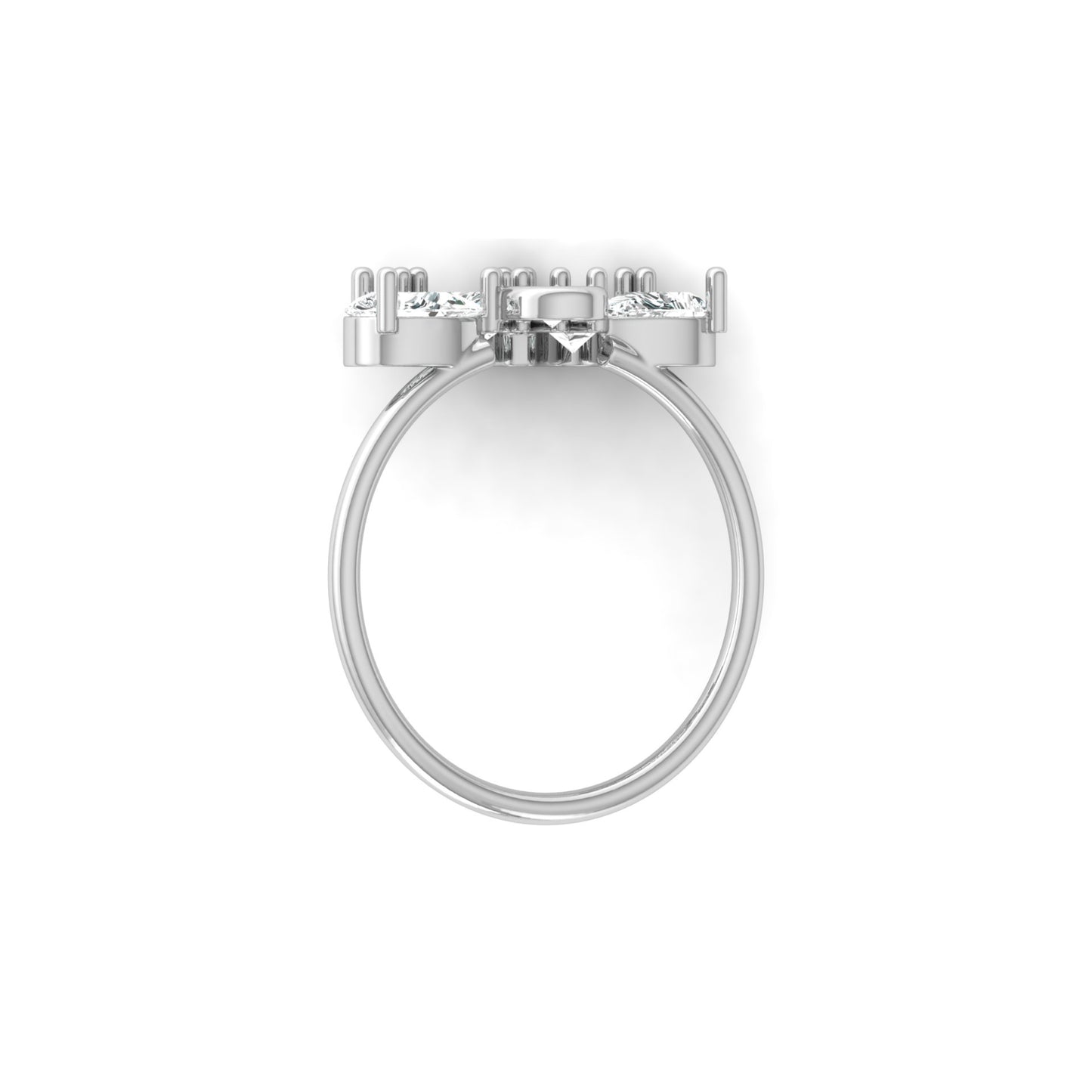 Pear and Round Shaped Diamond Cluster Ring in 14KT Gold Lab-Grown Timeless Style - HIGHCARAT DIAMONDS