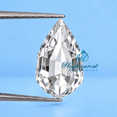 Pear Shape Step Cut Lab Grown Diamond Stone
