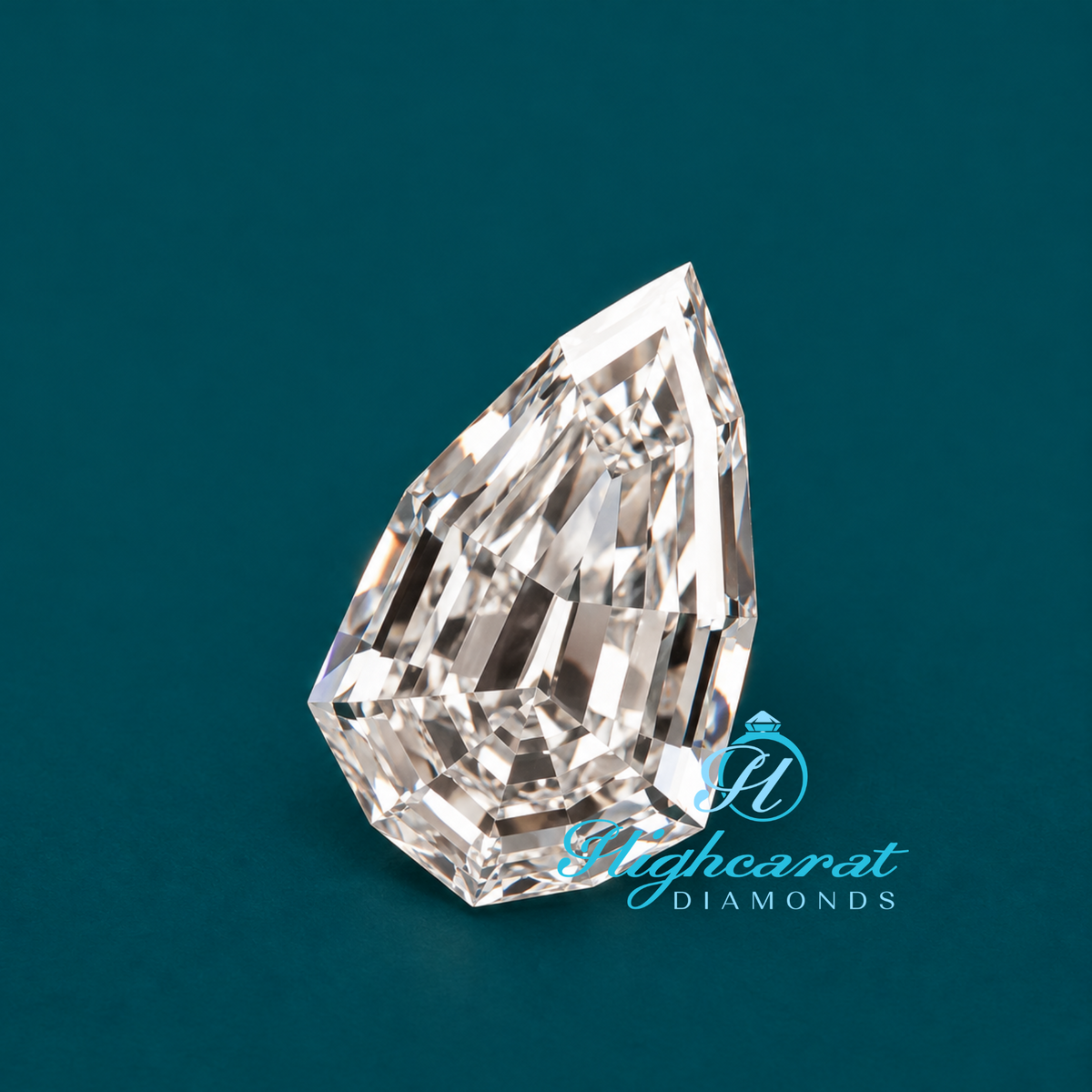 Unique Antique Step Cut Pear Shape Lab Grown Diamond