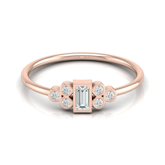 Perfect Baguette Diamond Ring Round Labgrown Durable And Elegant Ring For Her - HIGHCARAT DIAMONDS