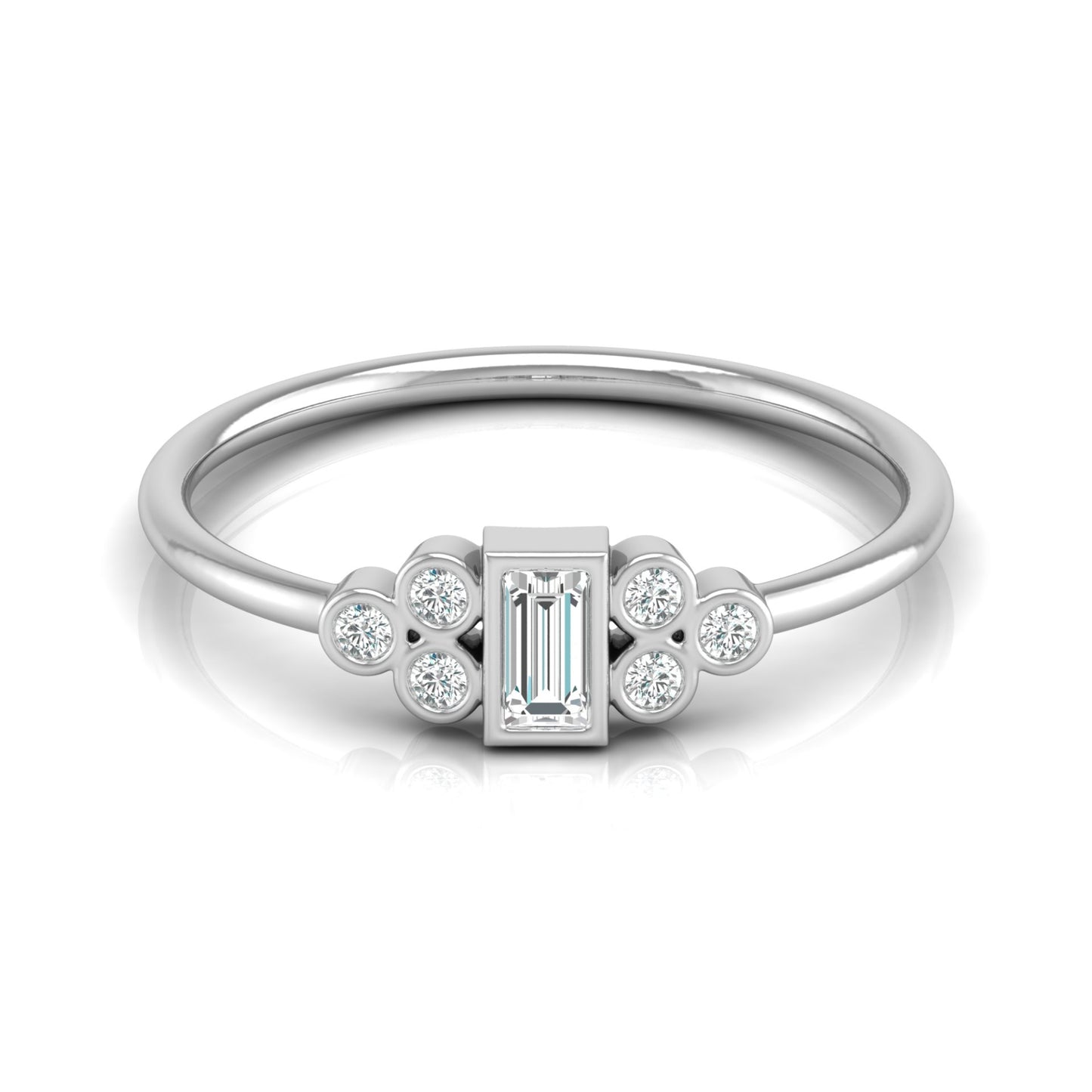 Perfect Baguette Diamond Ring Round Labgrown Durable And Elegant Ring For Her