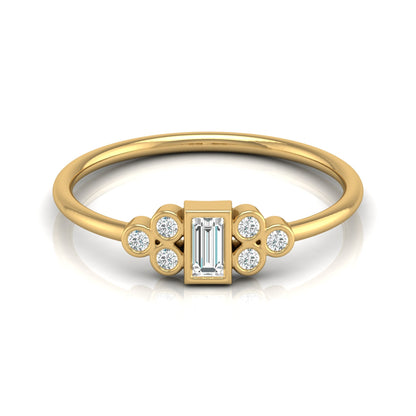 Perfect Baguette Diamond Ring Round Labgrown Durable And Elegant Ring For Her