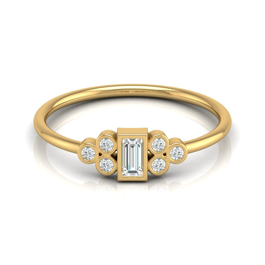 Perfect Baguette Diamond Ring Round Labgrown Durable And Elegant Ring For Her - HIGHCARAT DIAMONDS