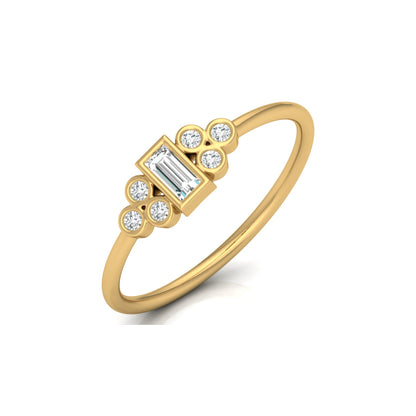 Perfect Baguette Diamond Ring Round Labgrown Durable And Elegant Ring For Her
