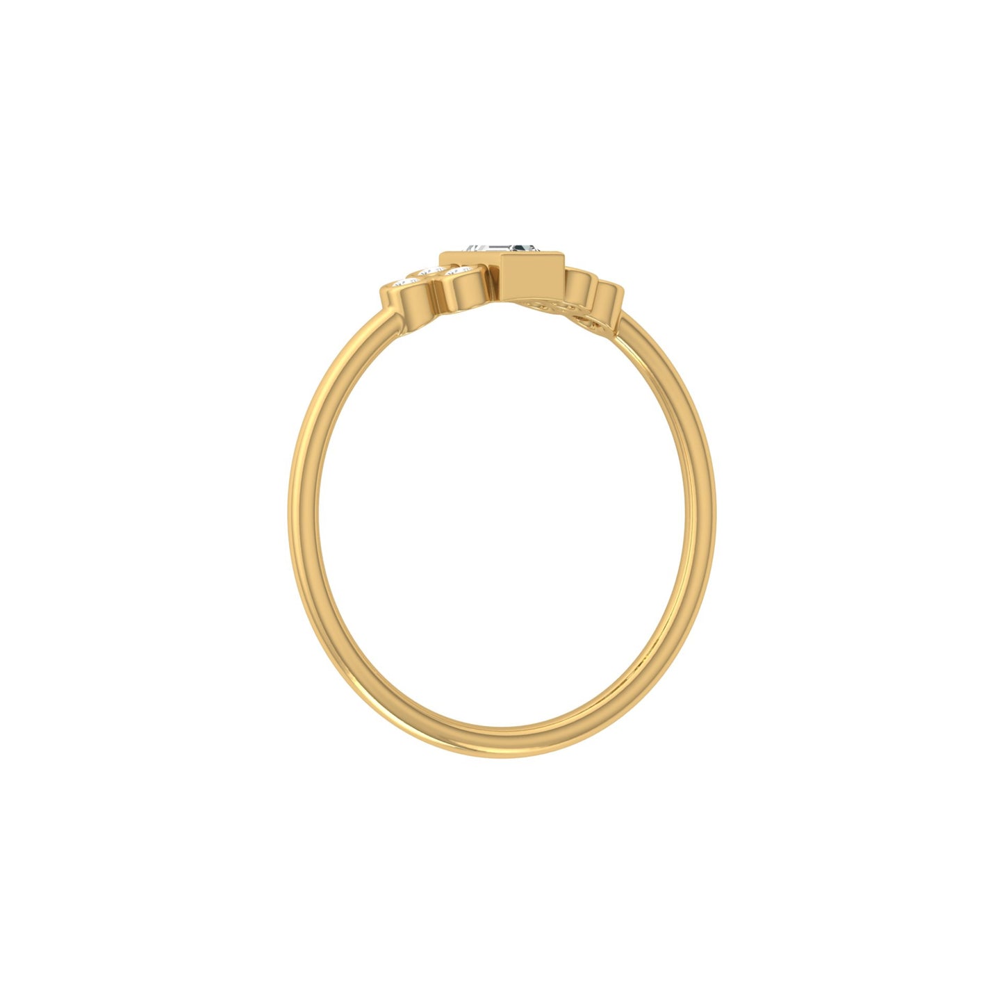 Perfect Baguette Diamond Ring Round Labgrown Durable And Elegant Ring For Her