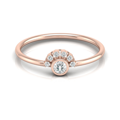 Petite Lab Grown Round Cut Ring 0.13 CT Affordable Bridal Jewelry - HIGHCARAT DIAMONDS