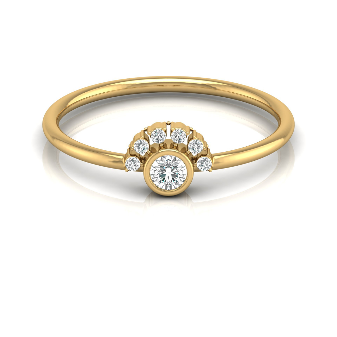 Petite Lab Grown Round Cut Ring 0.13 CT Affordable Bridal Jewelry - HIGHCARAT DIAMONDS