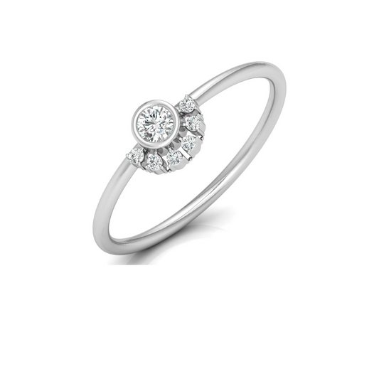 Petite Lab Grown Round Cut Ring 0.13 CT Affordable Bridal Jewelry - HIGHCARAT DIAMONDS