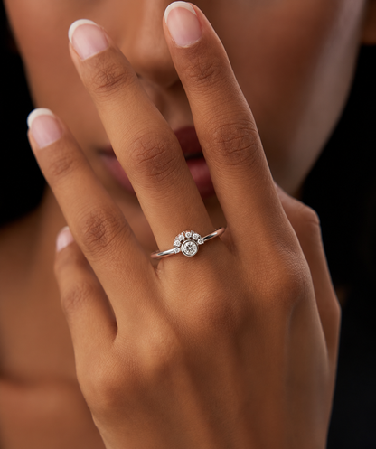 Petite Lab Grown Round Cut Ring 0.13 CT Affordable Bridal Jewelry - HIGHCARAT DIAMONDS