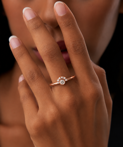 Petite Lab Grown Round Cut Ring 0.13 CT Affordable Bridal Jewelry - HIGHCARAT DIAMONDS