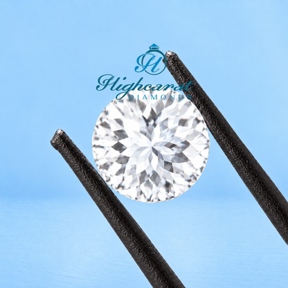 Close-up of Portuguese cut lab grown diamond details