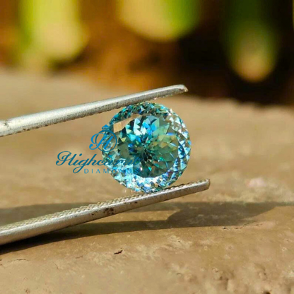 Portuguese Cut Cyan blue Loose Lab Grown Diamond For Engagement Ring, Wedding Gift