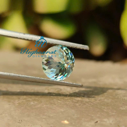 Portuguese Cut Cyan blue Loose Lab Grown Diamond For Engagement Ring, Wedding Gift