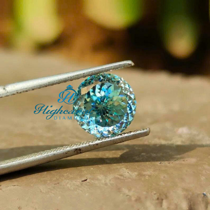 Portuguese Cut Cyan blue Loose Lab Grown Diamond For Engagement Ring, Wedding Gift