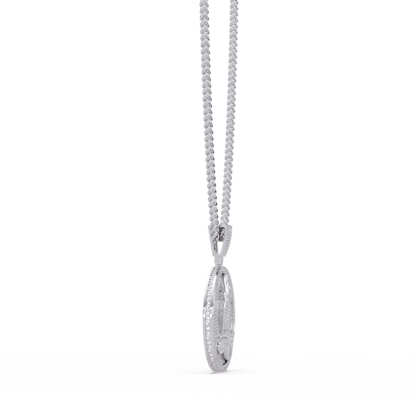 Praying Hands Lab Grown Diamond Medallion Pendant Necklace - HIGHCARAT DIAMONDS