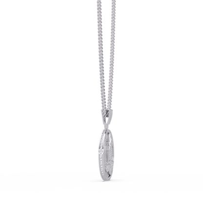 Praying Hands Lab Grown Diamond Medallion Pendant Necklace - HIGHCARAT DIAMONDS